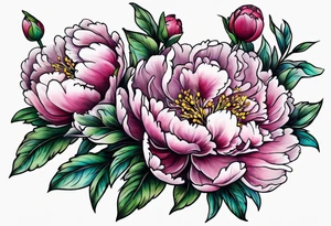 Peony garden ankle lilacs tattoo idea