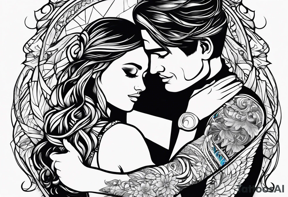 people hugging tattoo idea