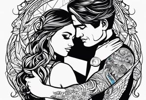 people hugging tattoo idea