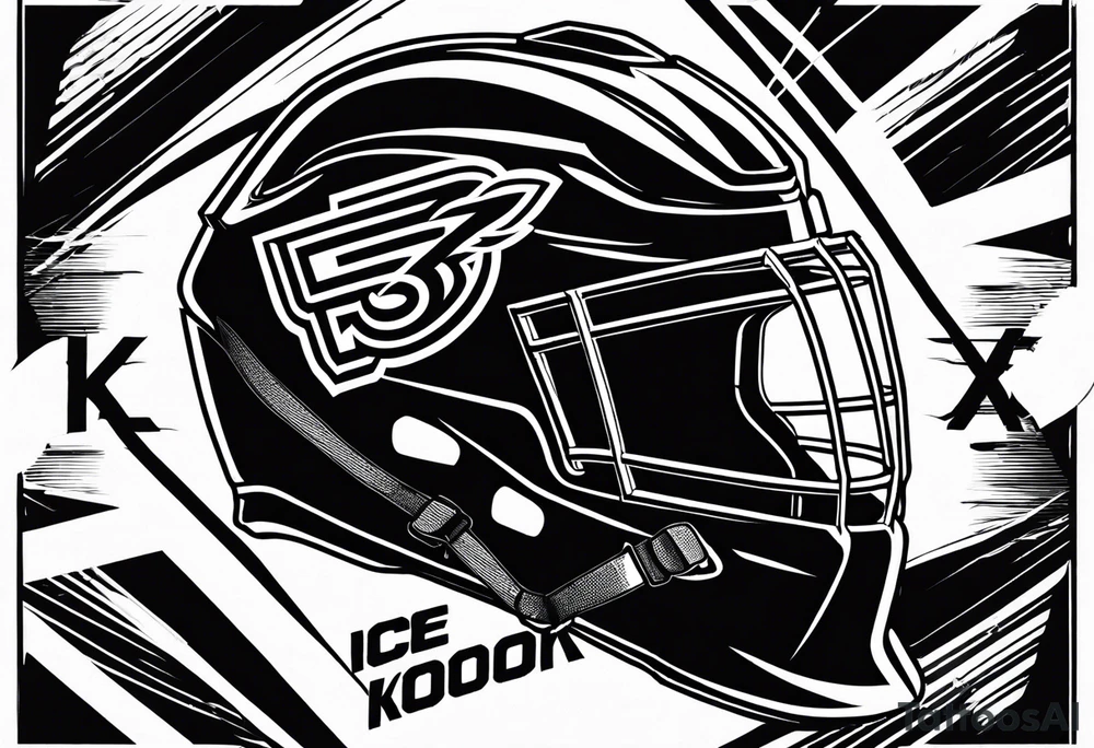 Ice hockey helemt with the number 15 on it tattoo idea