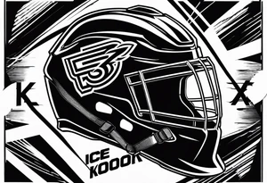 Ice hockey helemt with the number 15 on it tattoo idea