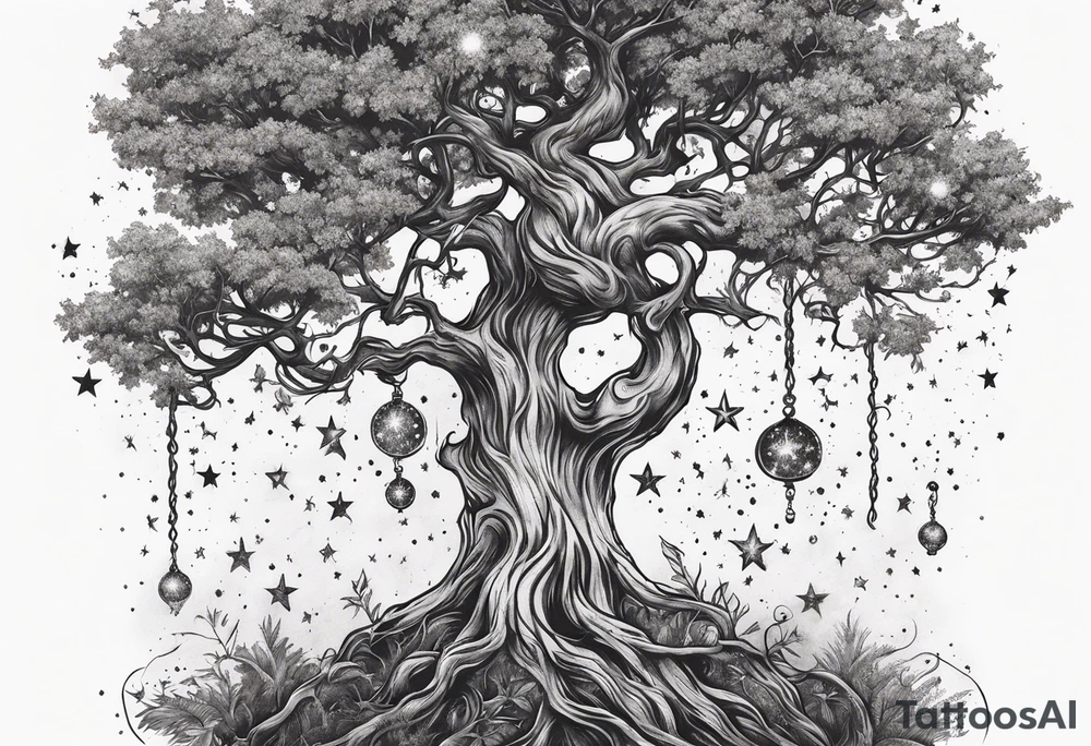 Poison tree with stars tattoo idea