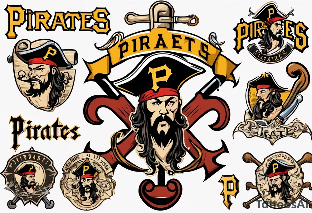 A Pittsburgh Pirates P logo that looks like a branded shape on an arm tattoo idea