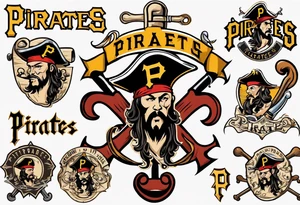 A Pittsburgh Pirates P logo that looks like a branded shape on an arm tattoo idea