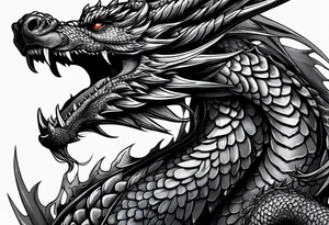 Black dragon. 4th Wing. tattoo idea