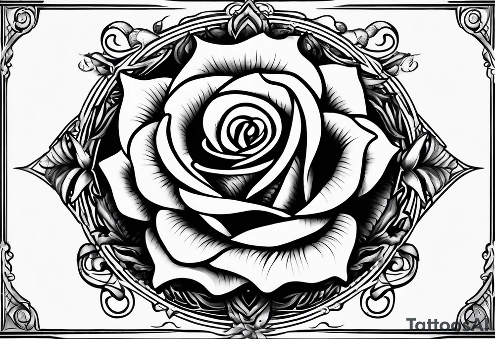 mystic eye rose tattoo idea