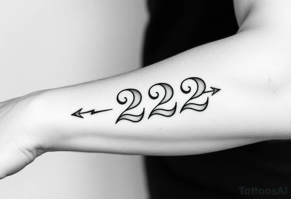 number 222 tattoo idea