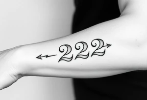 number 222 tattoo idea
