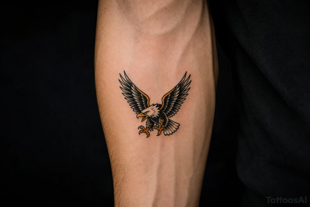 Bald eagle with talons tattoo idea