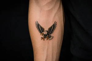 Bald eagle with talons tattoo idea