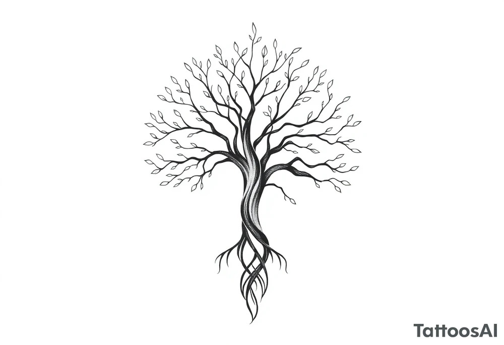 mystical tree of life tattoo idea