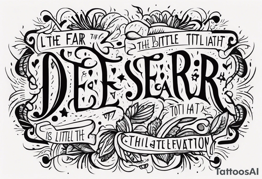 Been dessert litany against fear. Particularly focused on the part “fear is the little death that brings total obliteration” tattoo idea