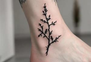 design very minimal Spring tatoo vertically for ankle. very minimal tattoo idea