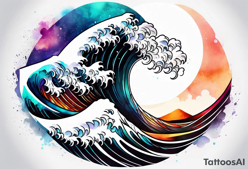 simple wave tattoo idea