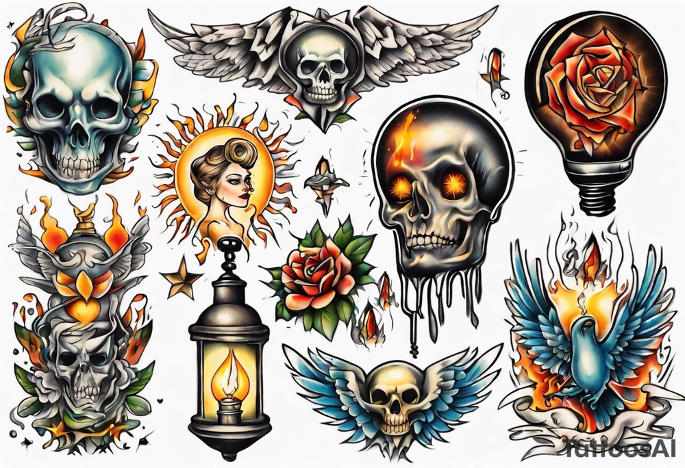 Light liberating people from fear tattoo idea