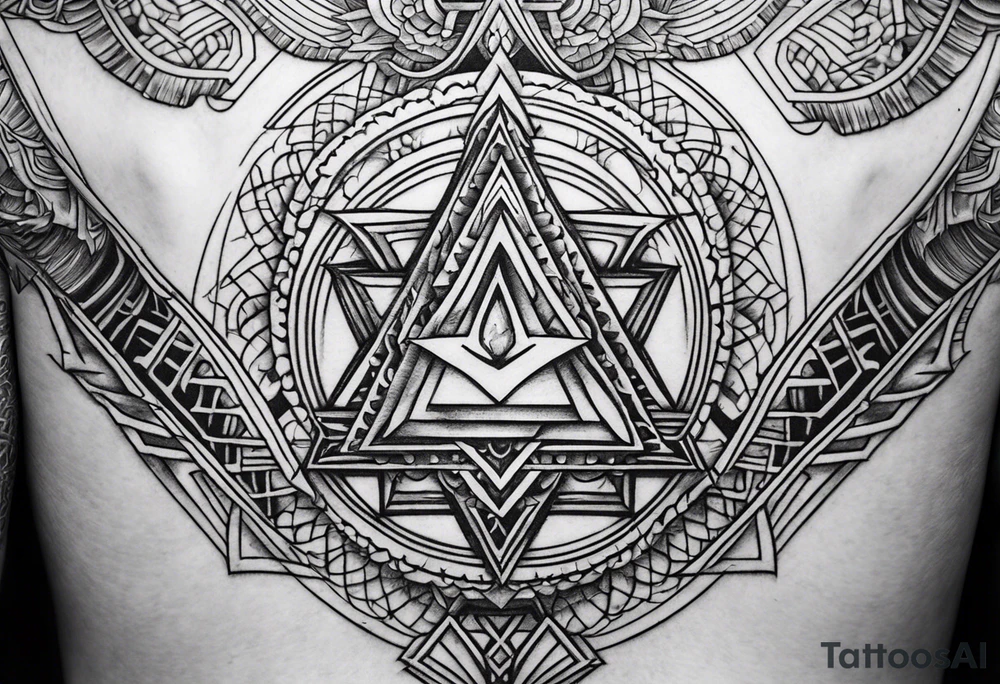 back tattoo with trishul tattoo idea