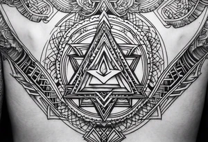 back tattoo with trishul tattoo idea