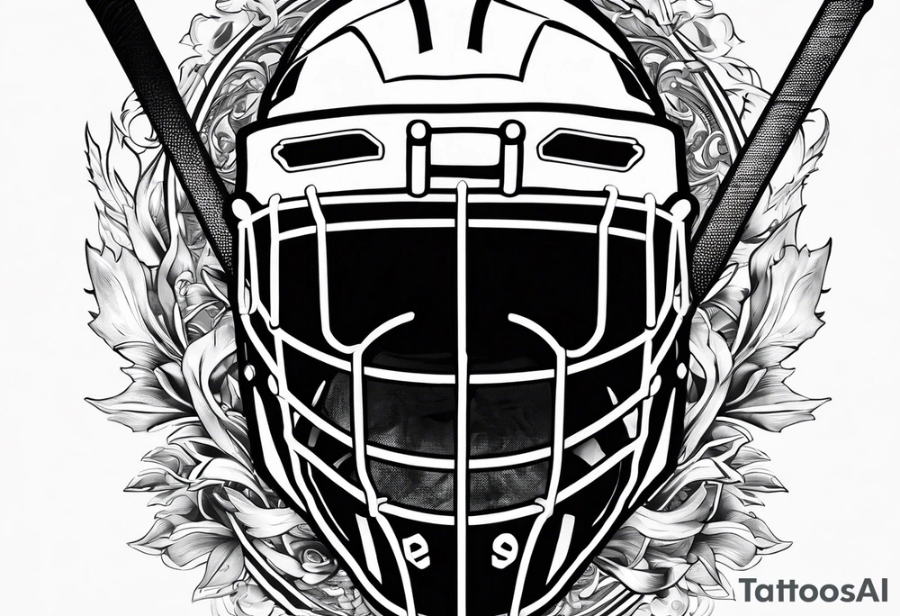 Ice hockey helemt with the number 15 on it tattoo idea