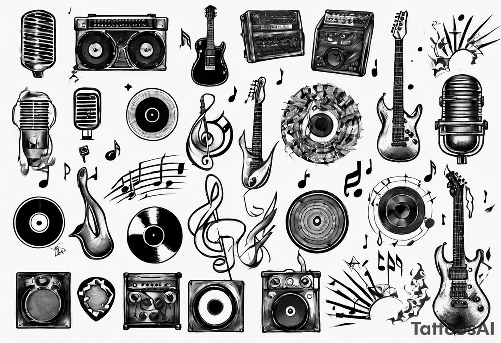 music sound tattoo idea