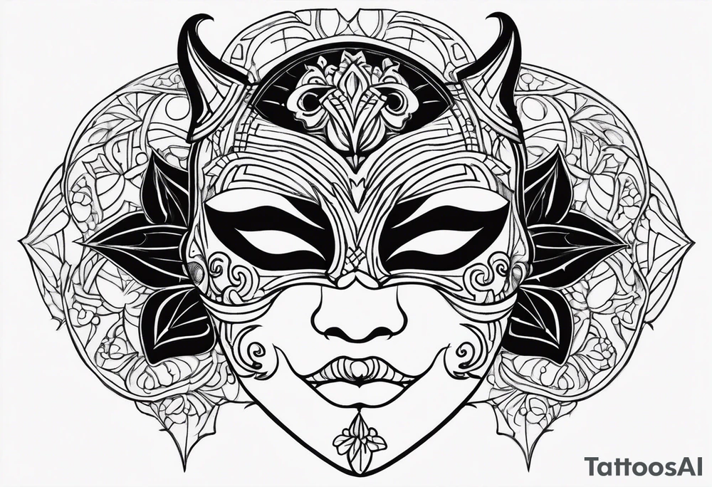 Vintage Halloween Mask tattoo idea