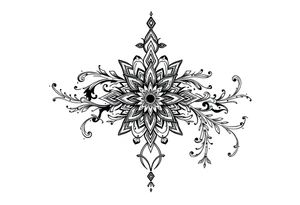 mytical shaman and mytolog style ornametn with ancient rhyme tattoo idea