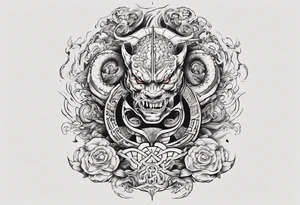 I want chest tattoo for men in japanese style . Tattoo may include some symbols from these themes : gemini , snake,compas,travel, born 1989, thailand, ukraine , listen tattoo idea
