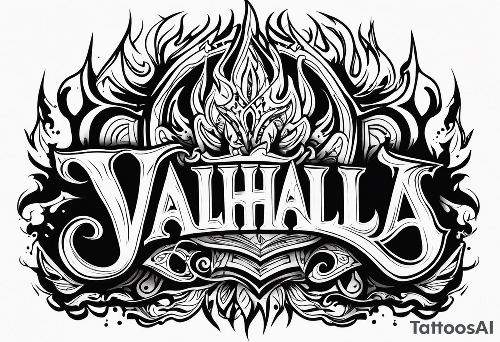 Valhalla on fire tattoo idea