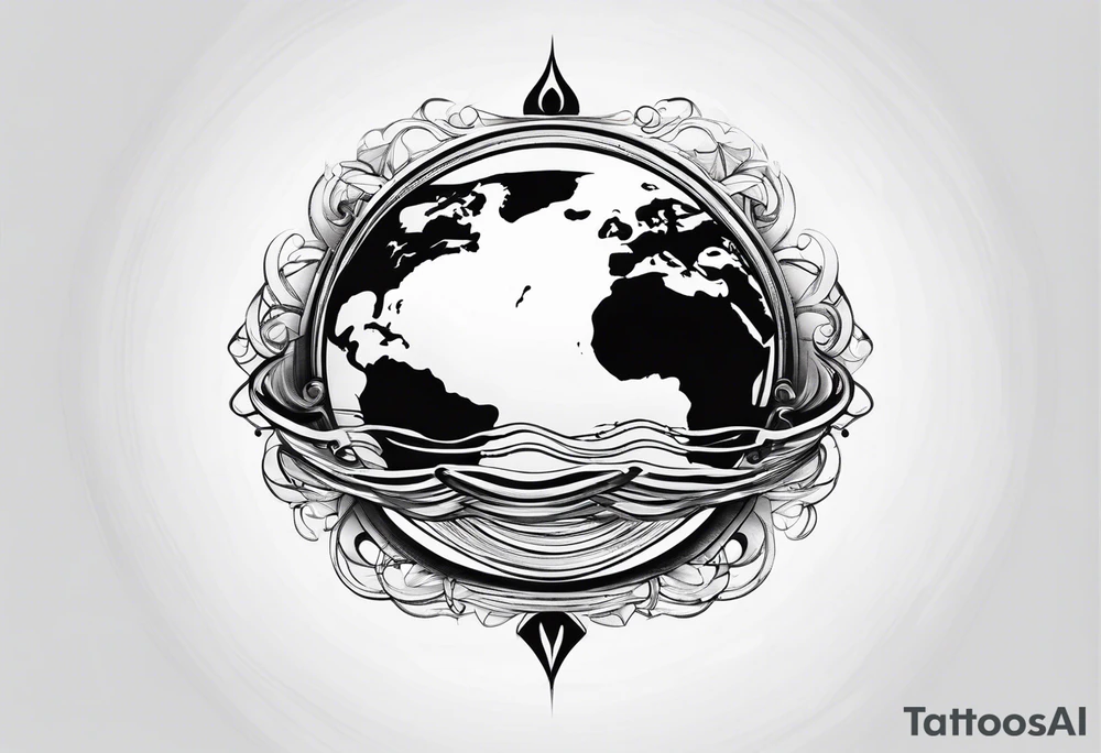 Planet symboling peace tattoo idea
