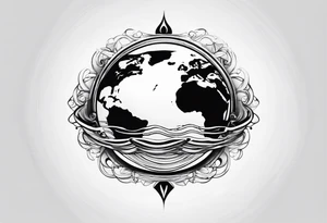 Planet symboling peace tattoo idea