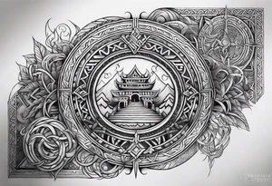 Valhalla steps Viking symbols tattoo idea