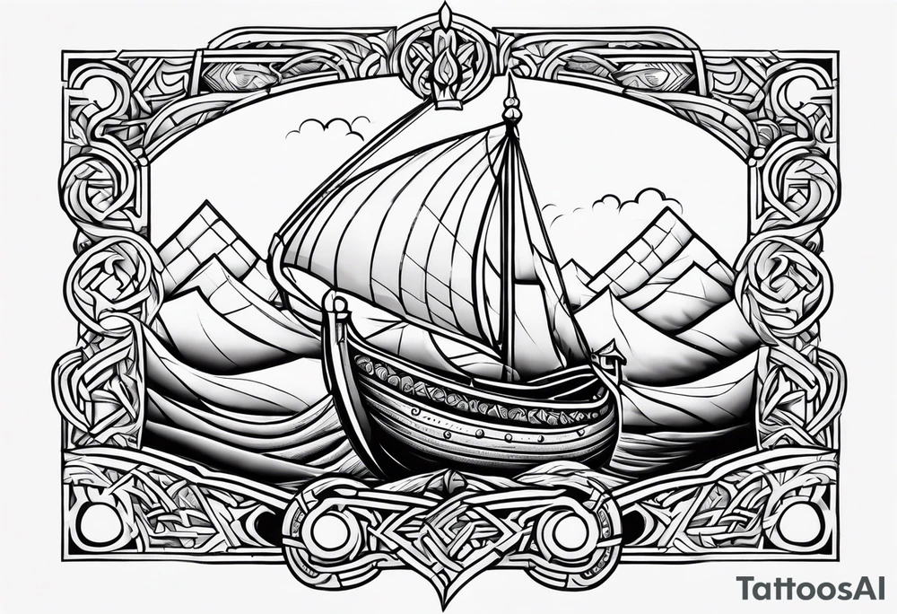 The words "keep going" in a Viking style tattoo idea