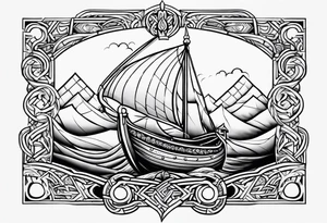 The words "keep going" in a Viking style tattoo idea