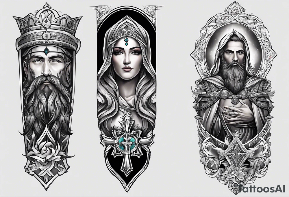 A religious christian forearm tattoo portraying redemption tattoo idea