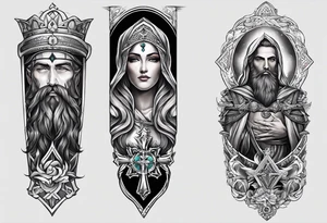A religious christian forearm tattoo portraying redemption tattoo idea