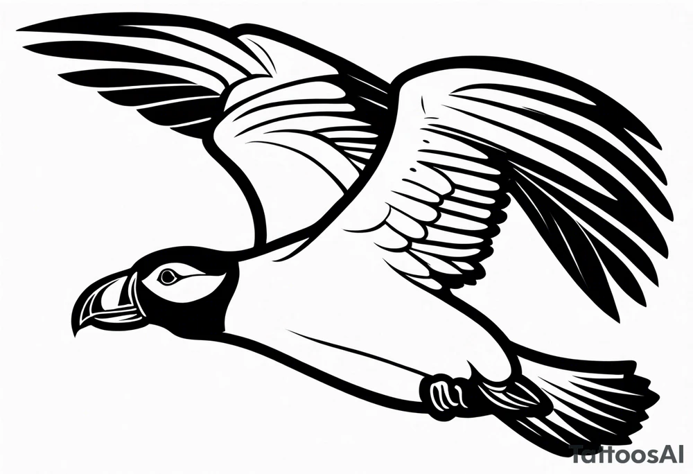 a flying puffin with black wings
 -  forarm Tattoo tattoo idea