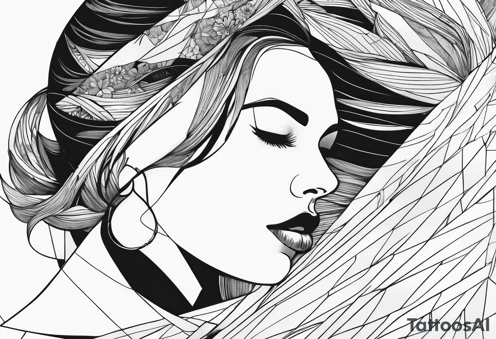 Femme sur la plage tattoo idea