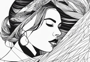 Femme sur la plage tattoo idea