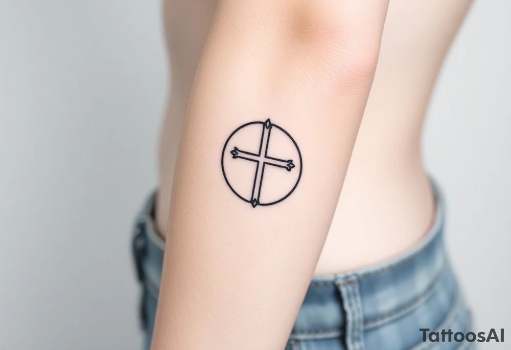 Cross a omaha 
In the back round tattoo idea