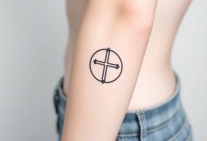 Cross a omaha 
In the back round tattoo idea