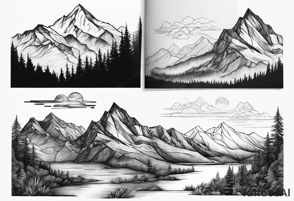 Mountains, concept tattoo idea