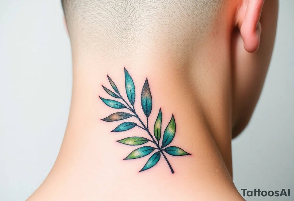 palm leaves neck tattoo tattoo idea