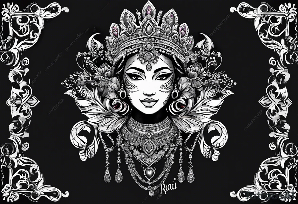 Kids names “Raaj” and “Reign”. The number 11. And both their names mean royalty so include that tattoo idea