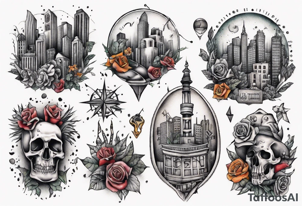 lost in the city tattoo idea