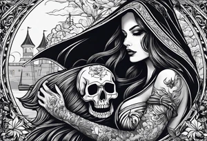 Grim reaper falls in love with human girl tattoo idea