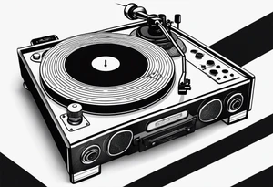 Recordplayer finline art minimalistic tattoo idea