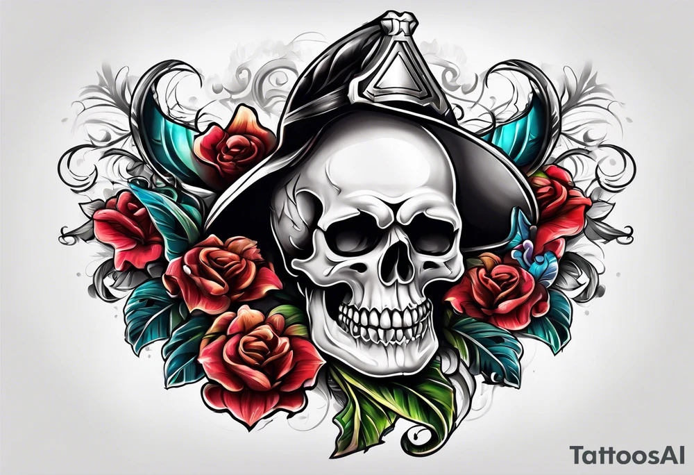 Spade and skulls tattoo idea