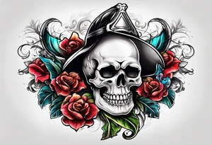 Spade and skulls tattoo idea