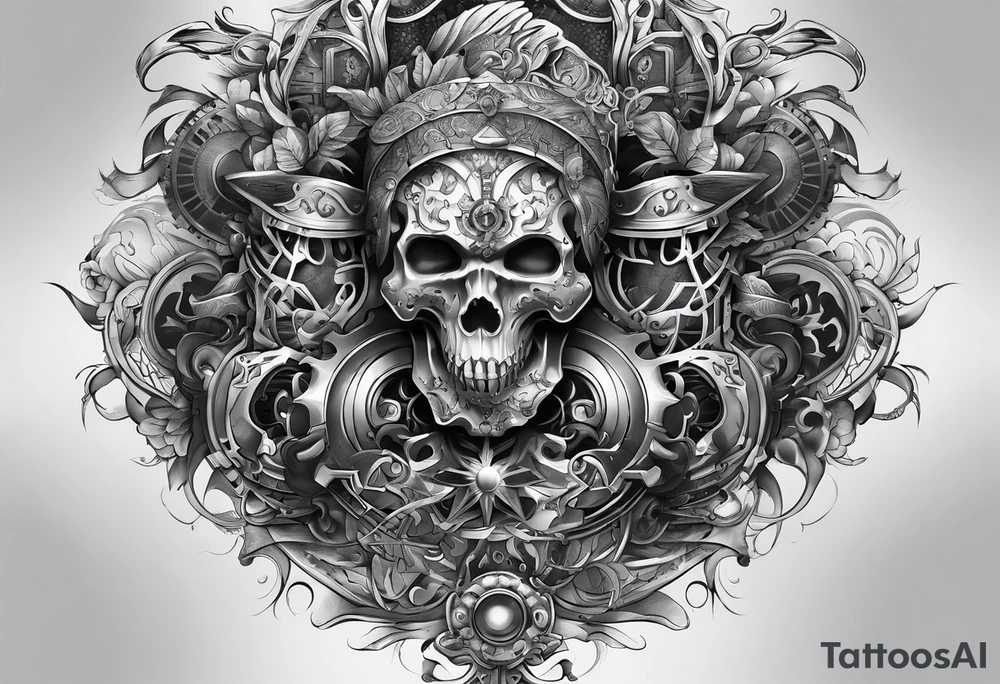 full sleeve mechanical tattoo idea