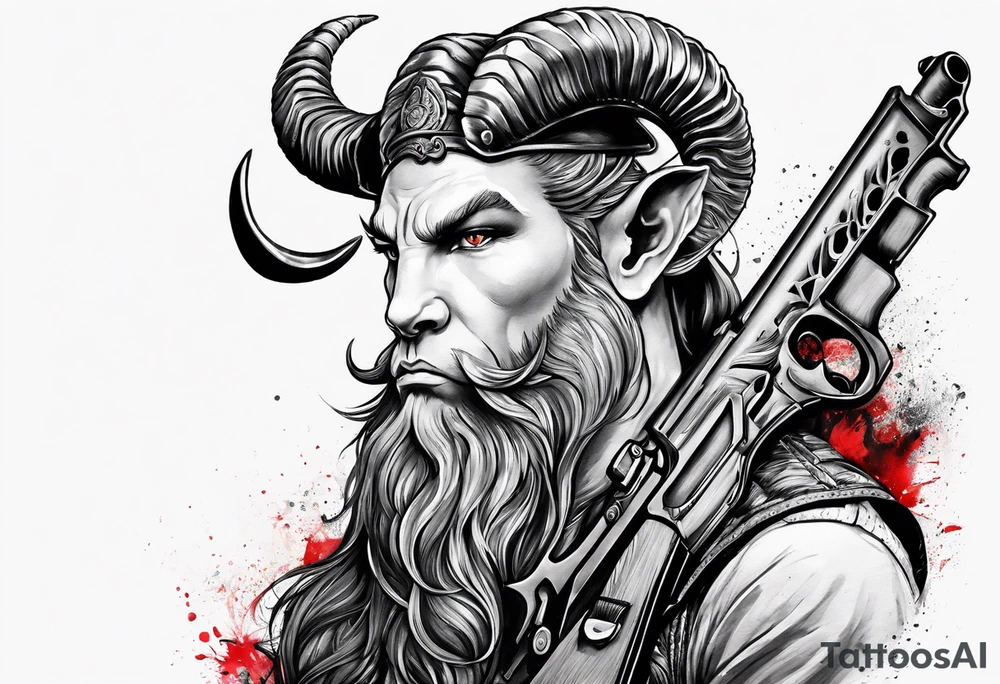 capricorn with a shotgun tattoo idea