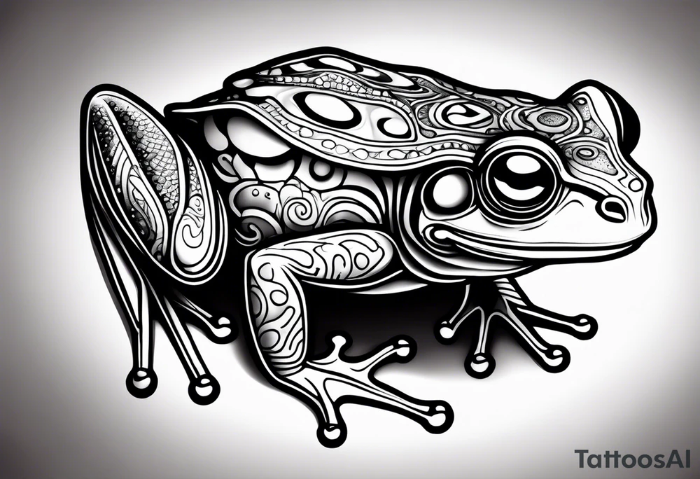 a psychedelic frog tattoo idea